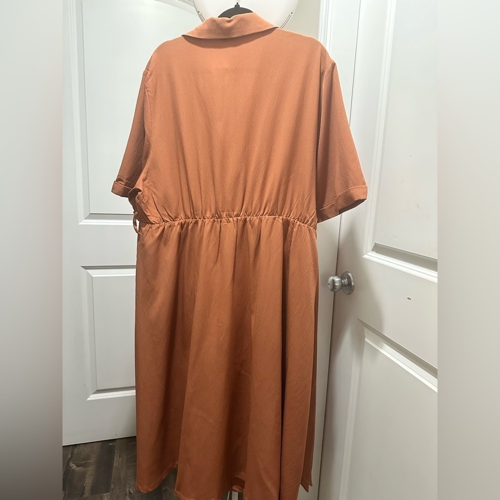 BloomChic Plus Size Shirt Collar Button Up Midi Dress - Picture 3 of 5
